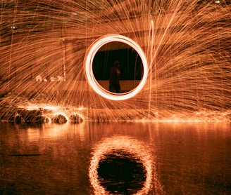 time lapse photography of a person in a tunnel