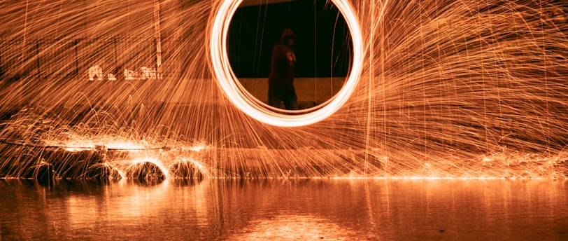 time lapse photography of a person in a tunnel