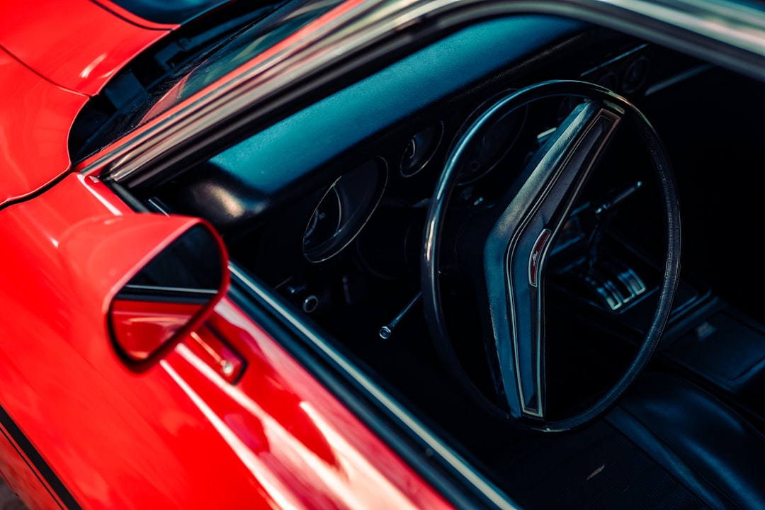 black and red car door