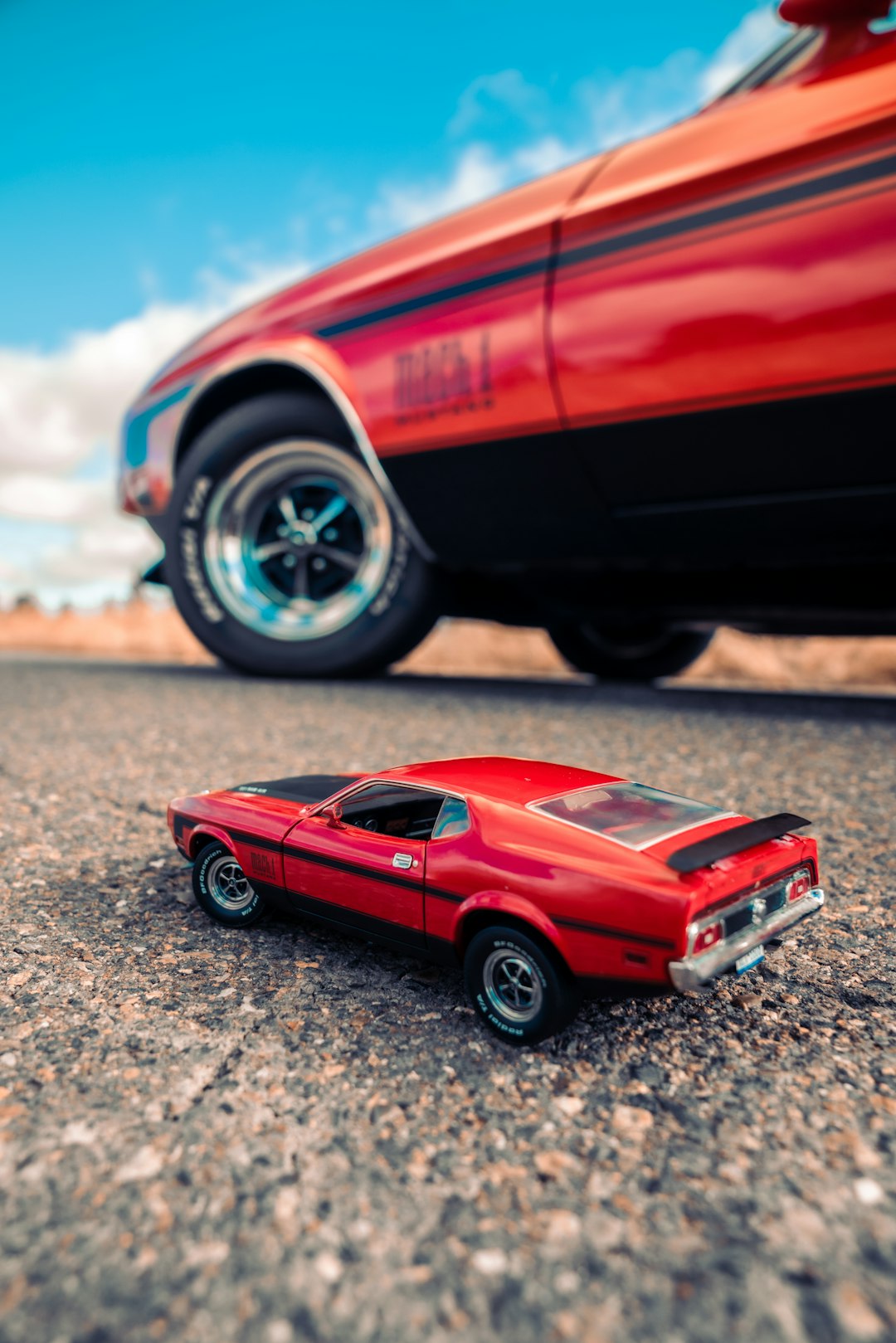 red coupe die cast model
