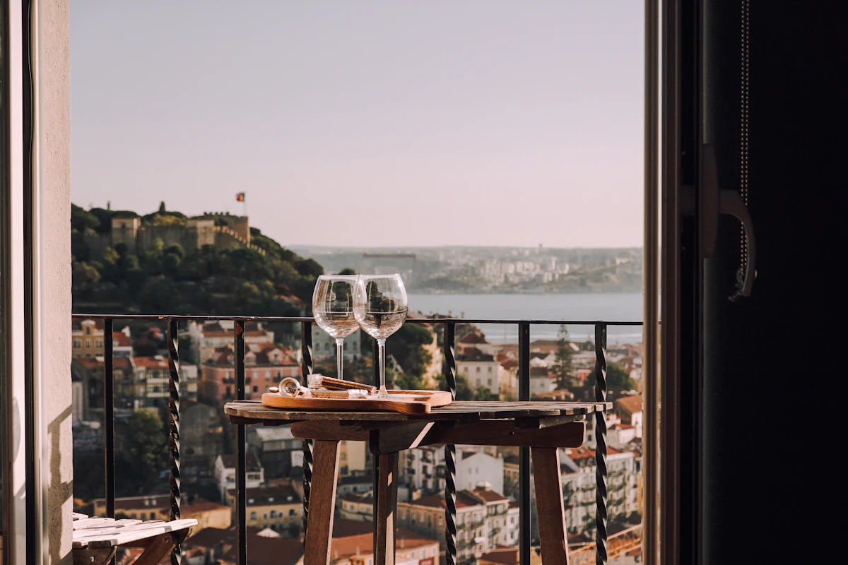 Private balcony overlooking the city