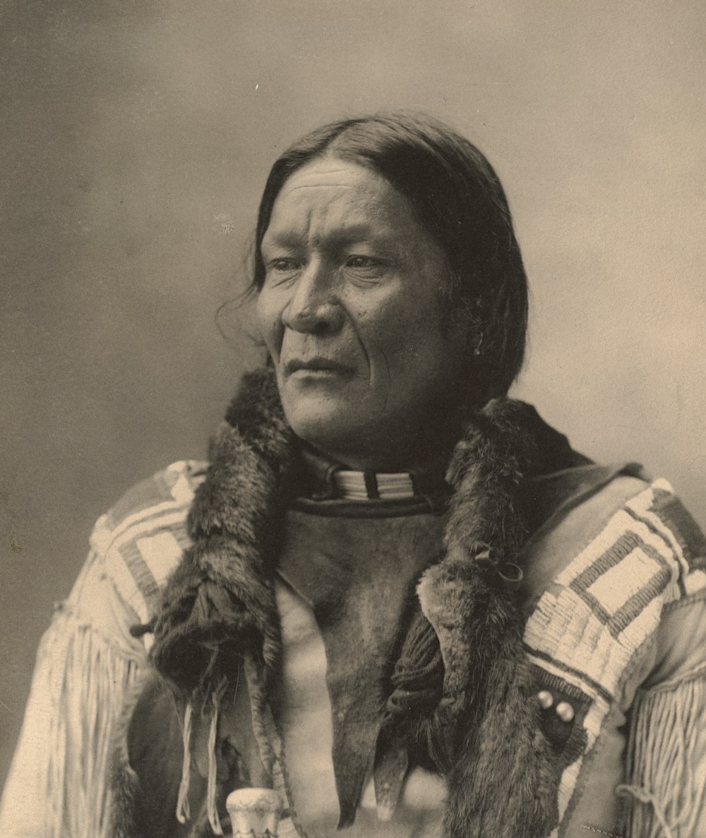 woman in black and white scarf