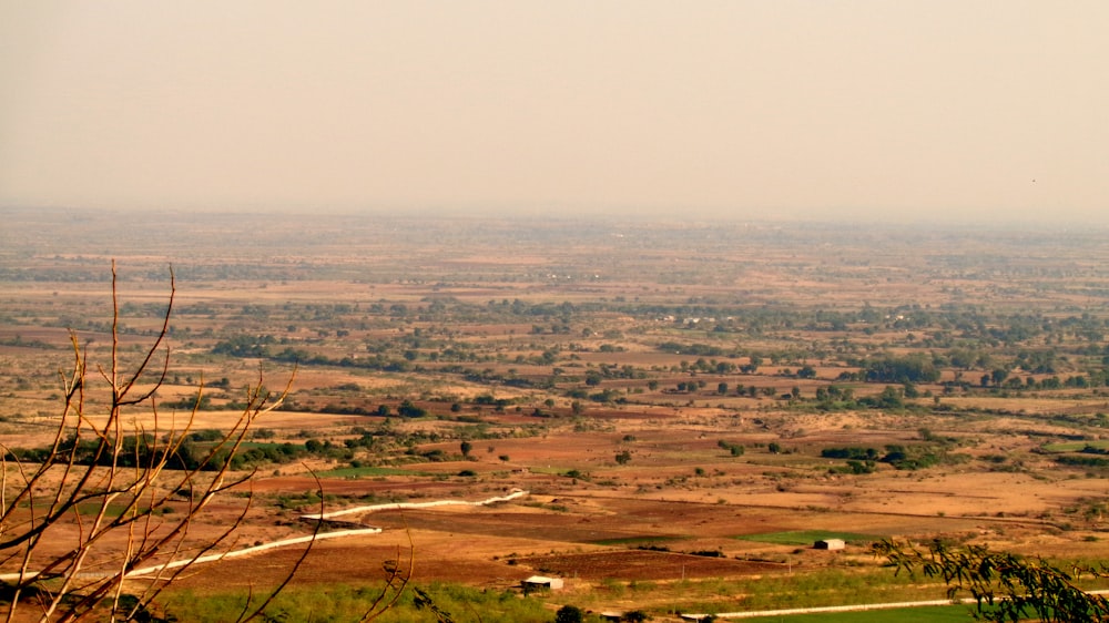 brown field under white sky during daytime