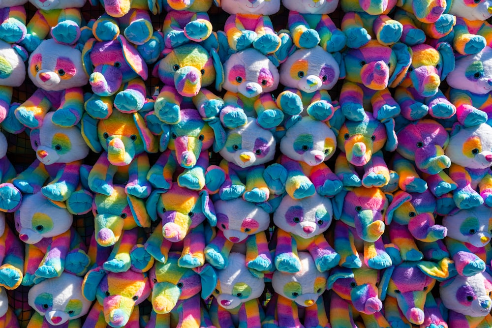 multi colored plastic toy lot