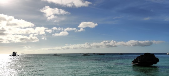 blue sky and white clouds over sea in Boracay Philippines