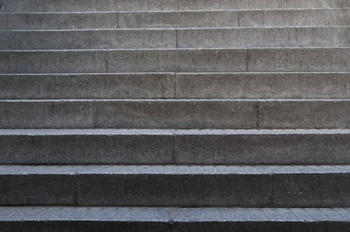 Finished concrete steps with a sleek, polished finish.