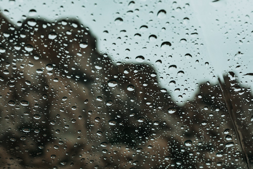 water droplets on glass window