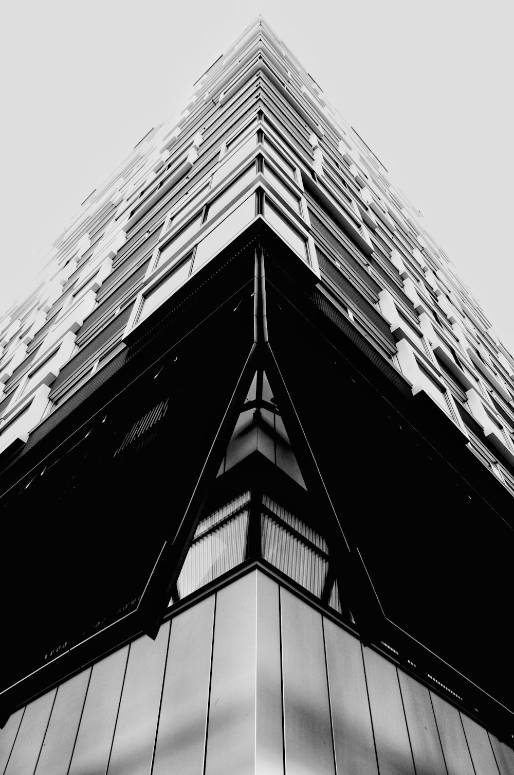 grayscale photo of concrete building