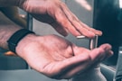 Man washing hands