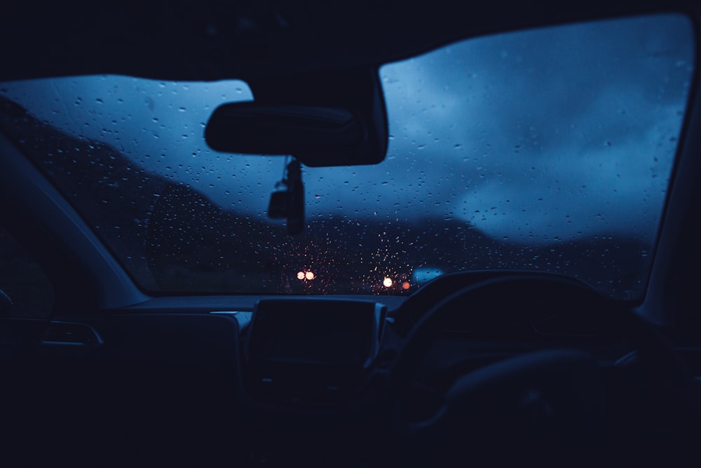 water droplets on car window