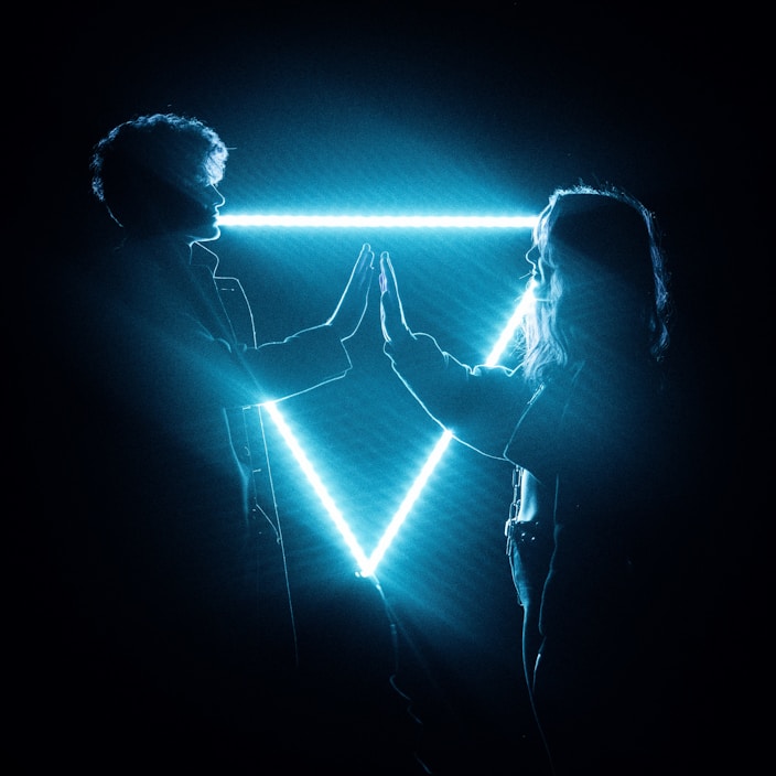 man in black shirt with light