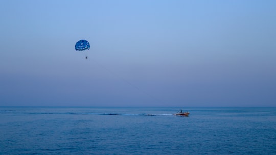 blue and white balloon floating on blue sea during daytime in Ain Sokhna Egypt