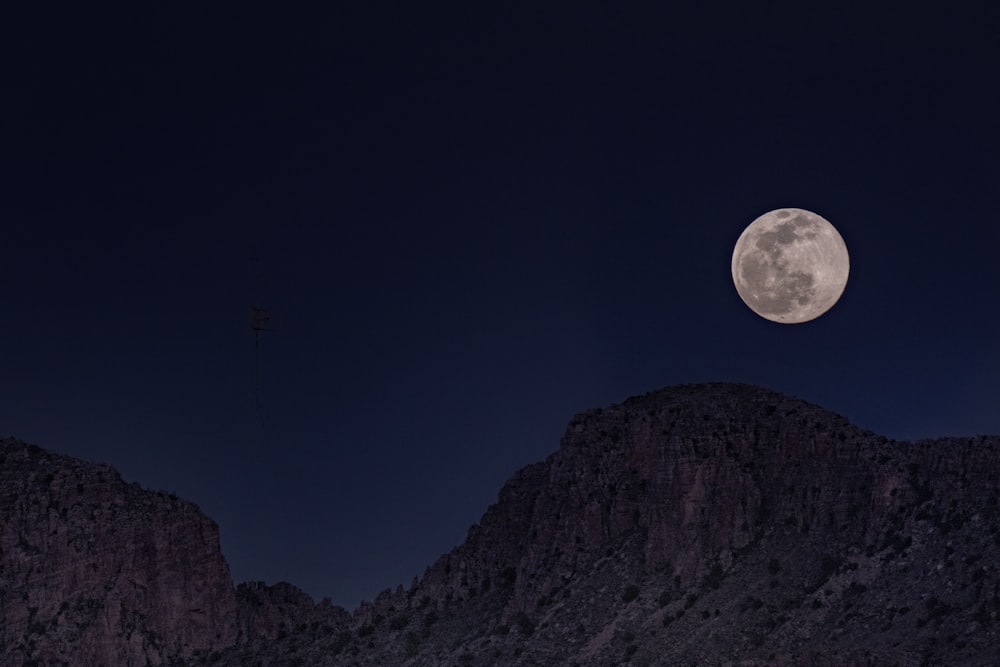 full moon over the mountain