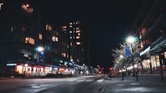 cars on road in city during night time