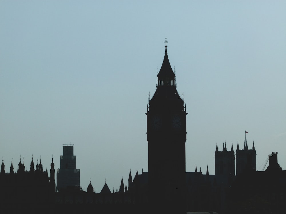 silhouette of building during daytime