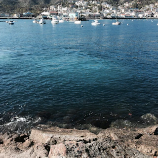 Beautiful coastal view with boats gently bobbing in the clear Hvar sea.