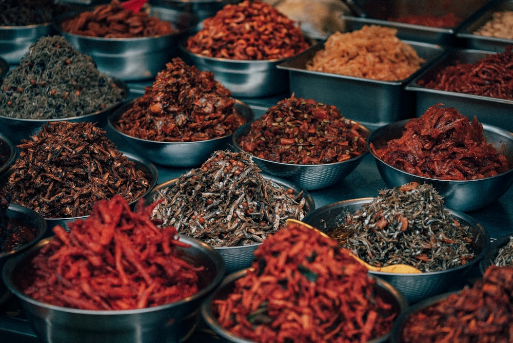 red chili peppers on stainless steel bowl