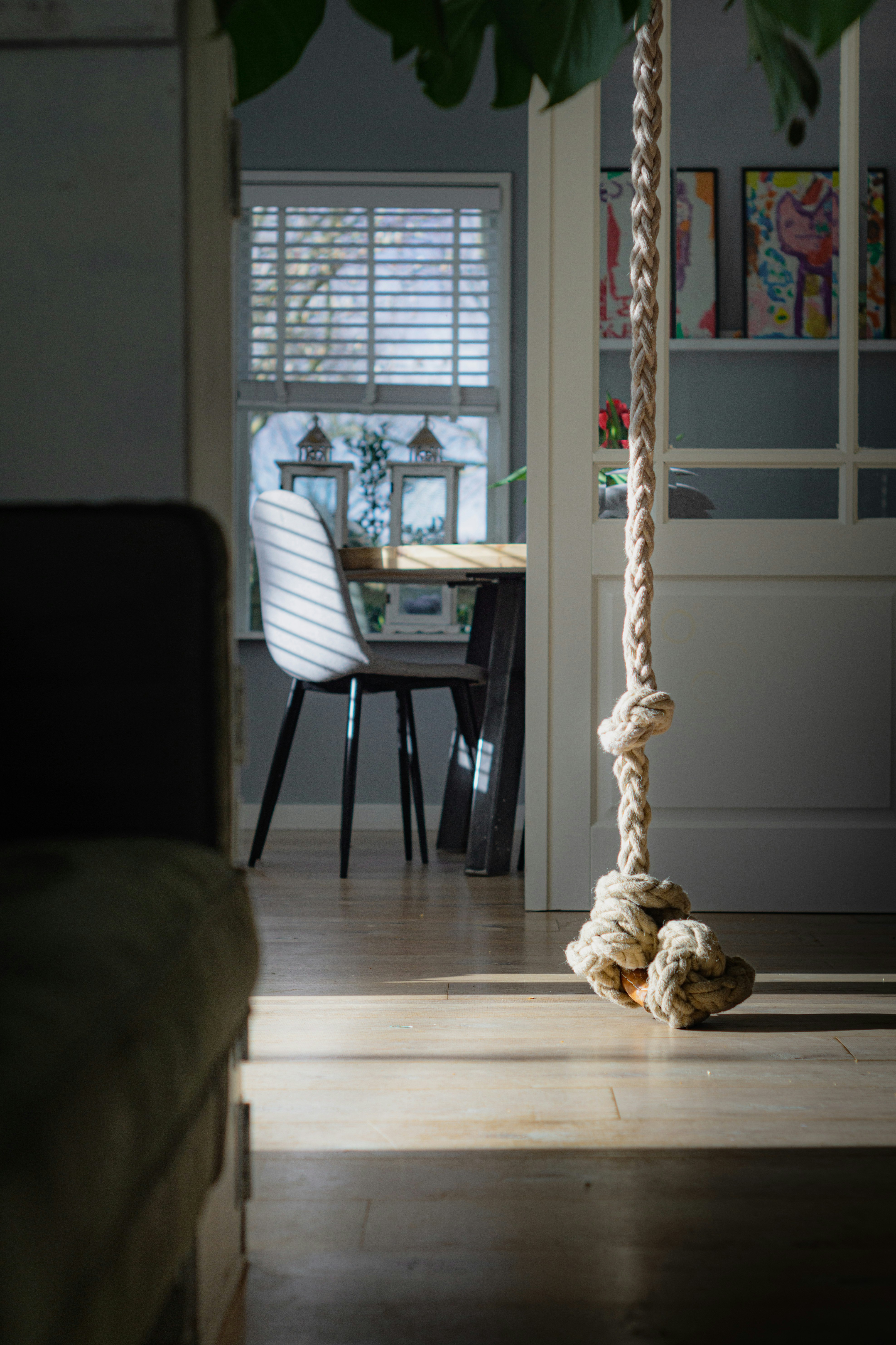 brown rope tied on brown wooden table