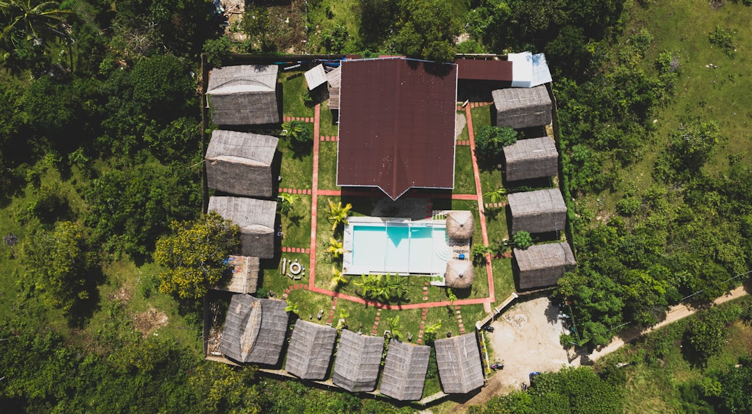 aerial view of basketball court