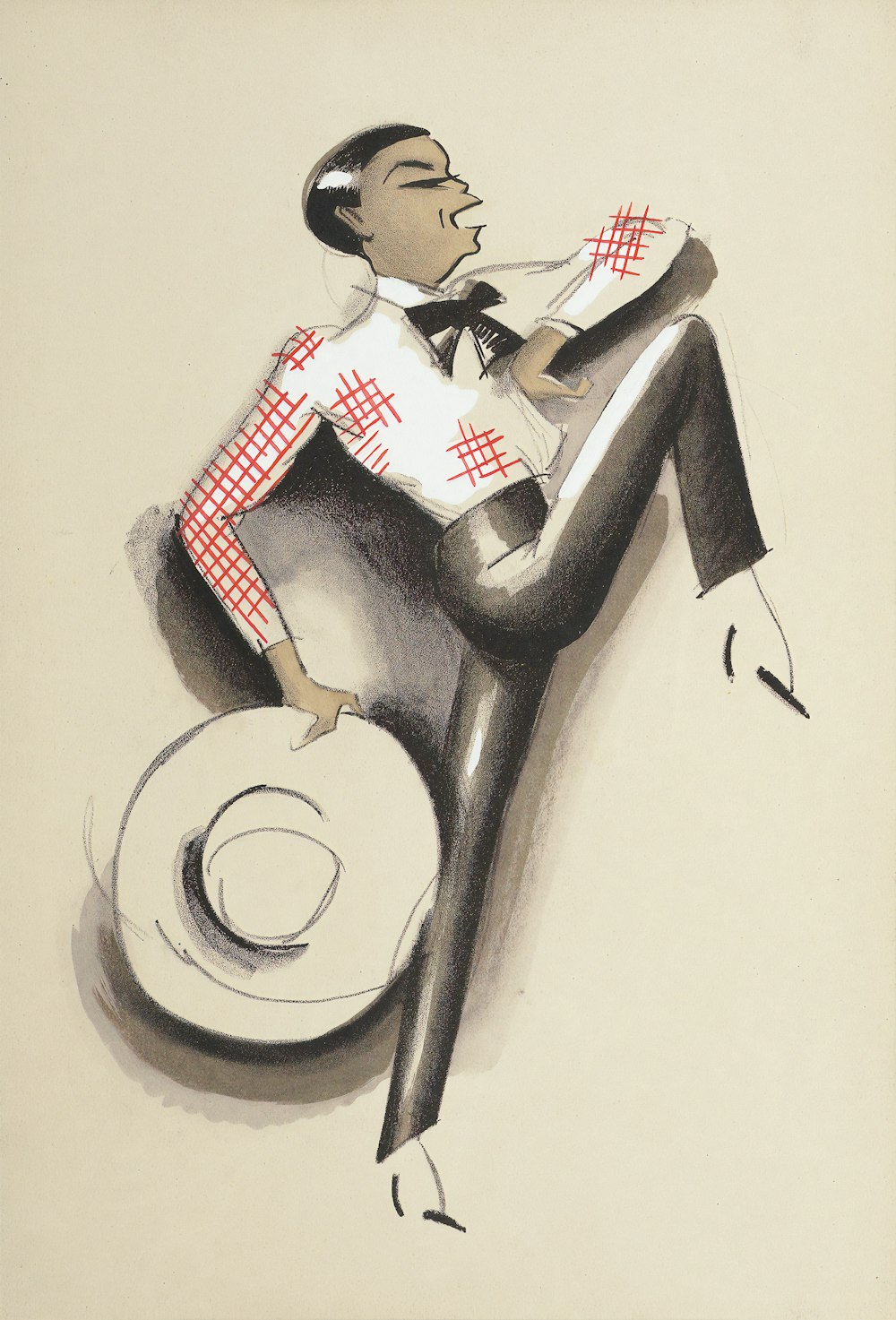 Illustration de chemise à manches longues homme en rouge et blanc