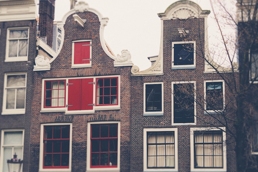 red and black concrete building