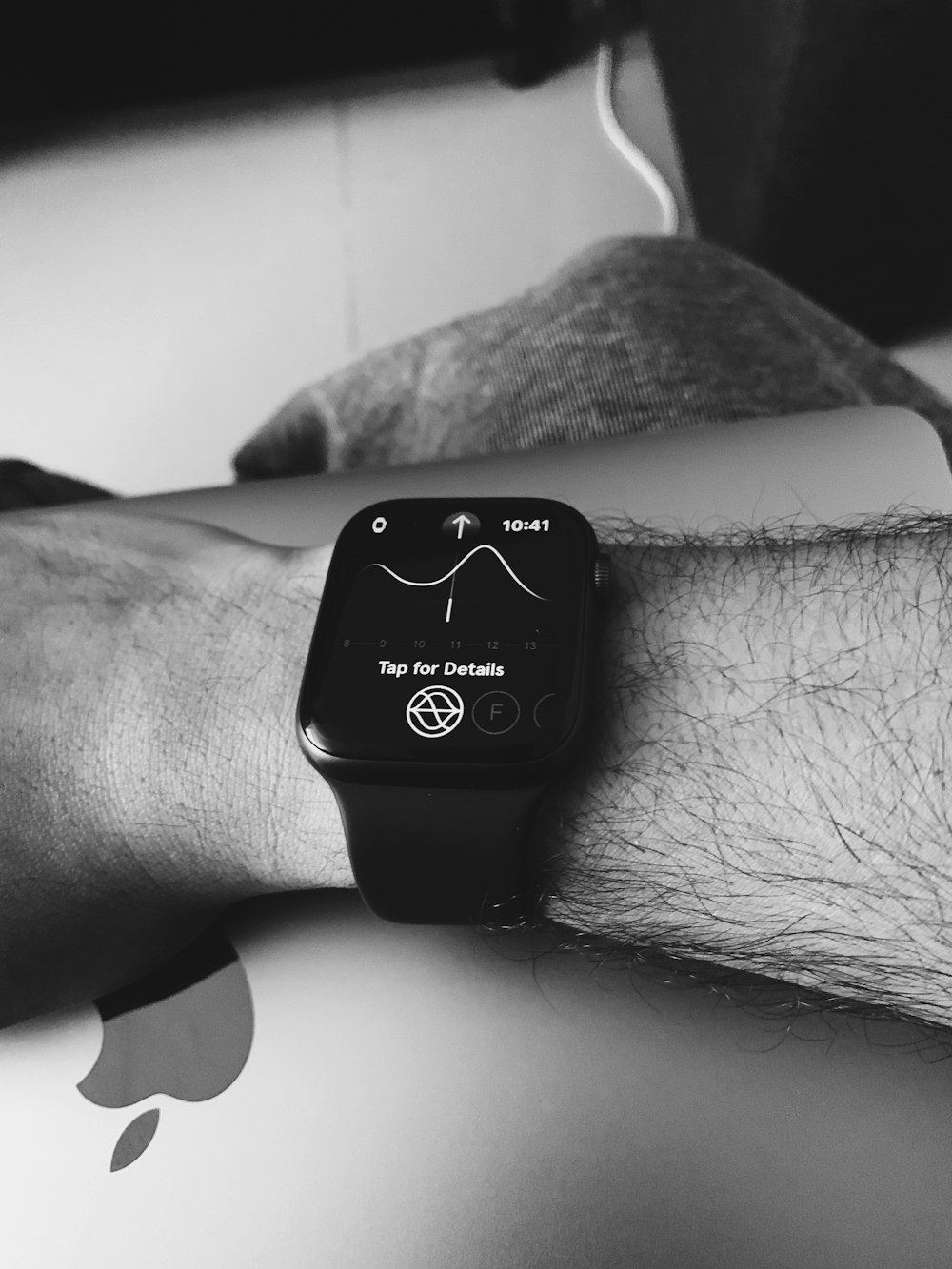 black and silver apple watch