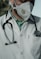 person in white and black stethoscope