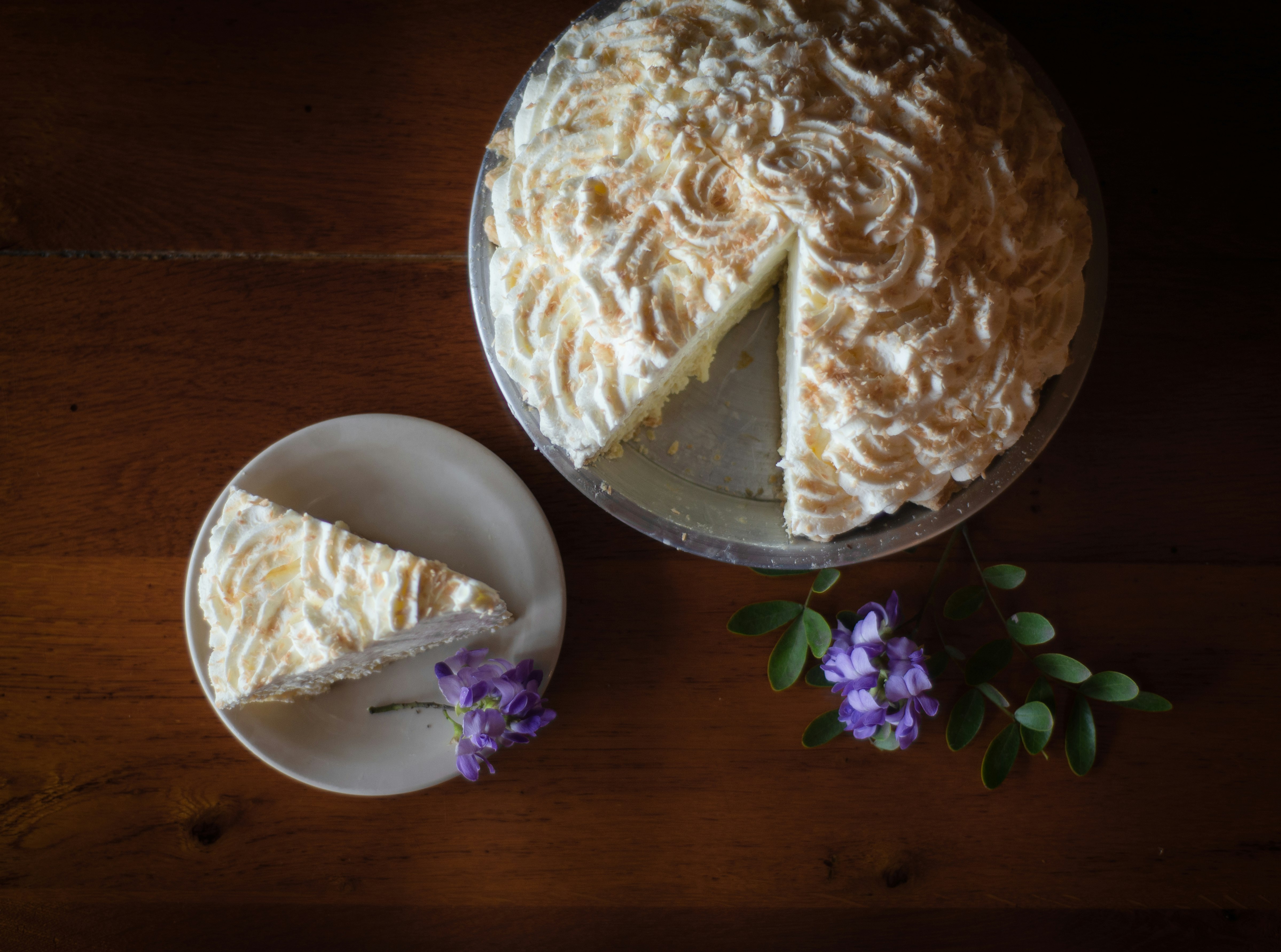 A slice of coconut cream pie. Dessert for everyone.