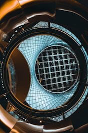 black and white round building
