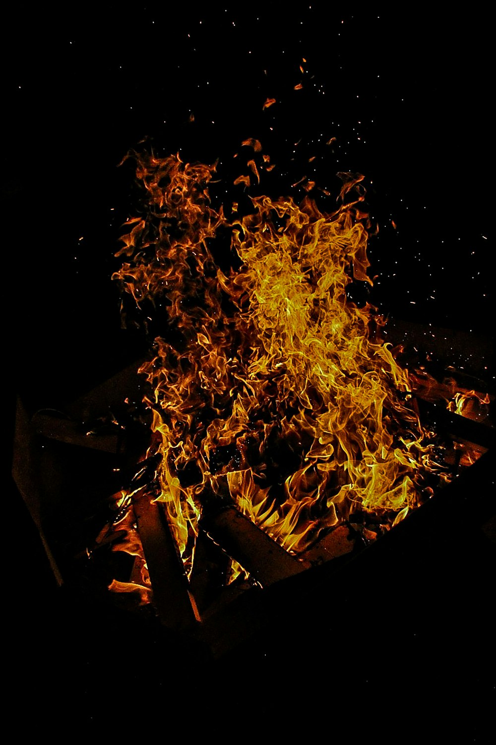 fire on fire during night time