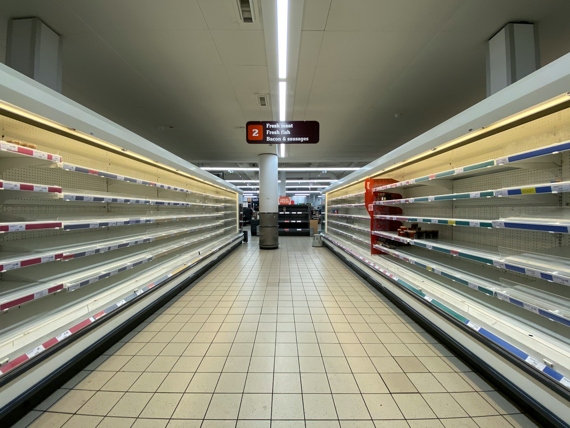 empty shelves at Sainsbury’s in Putney. 