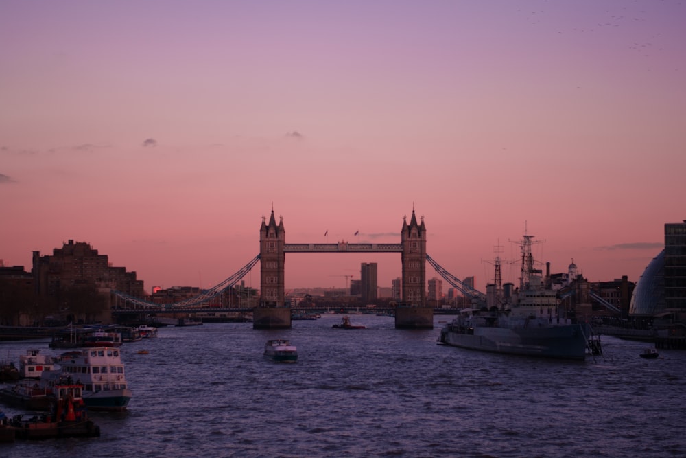 silhouette of bridge during sunset