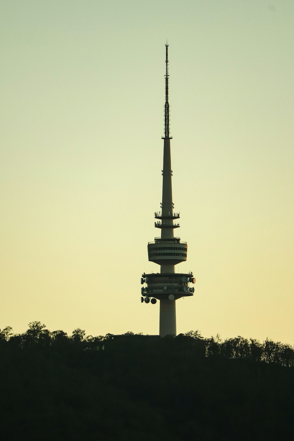 black tower under gray sky