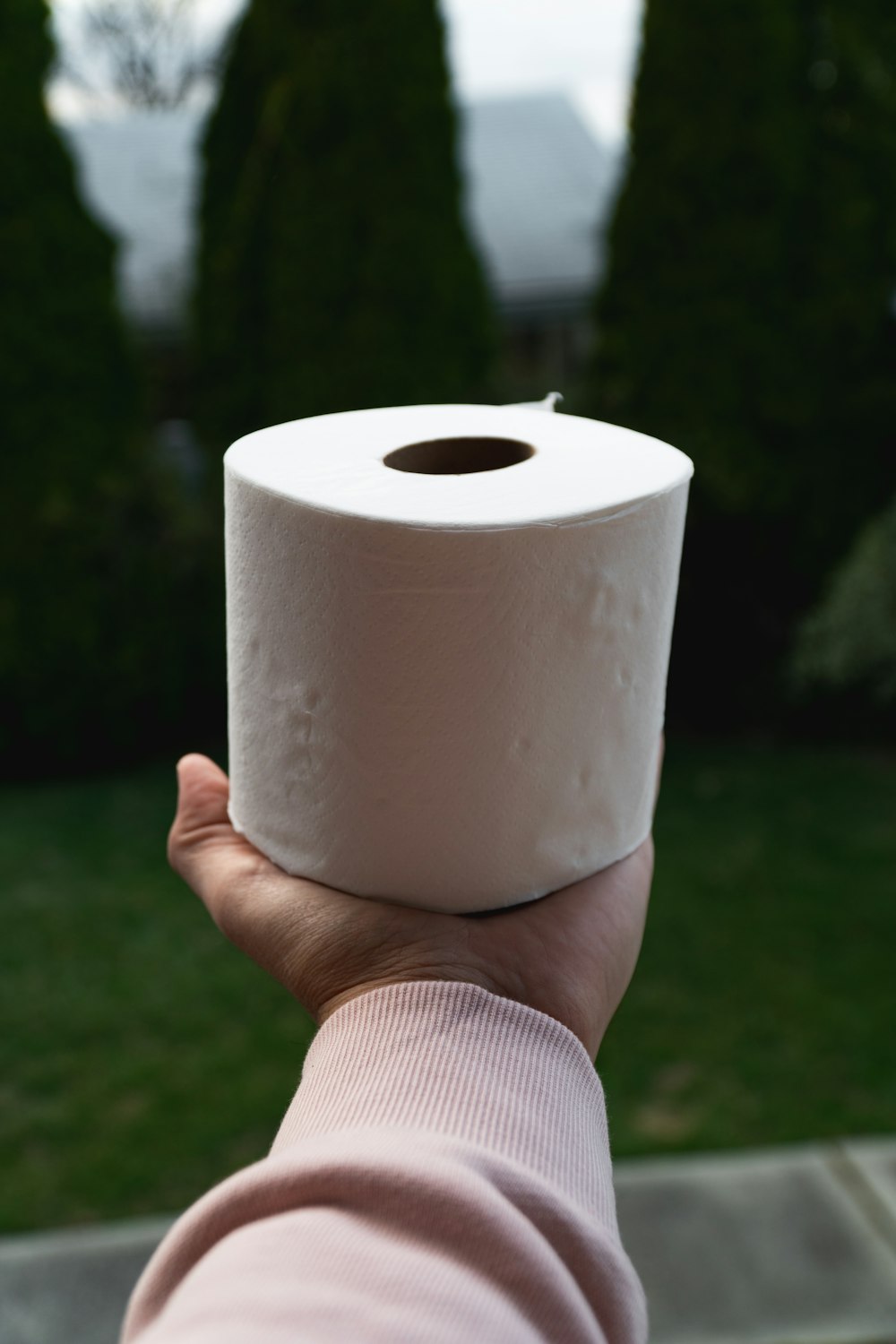 person holding white tissue paper