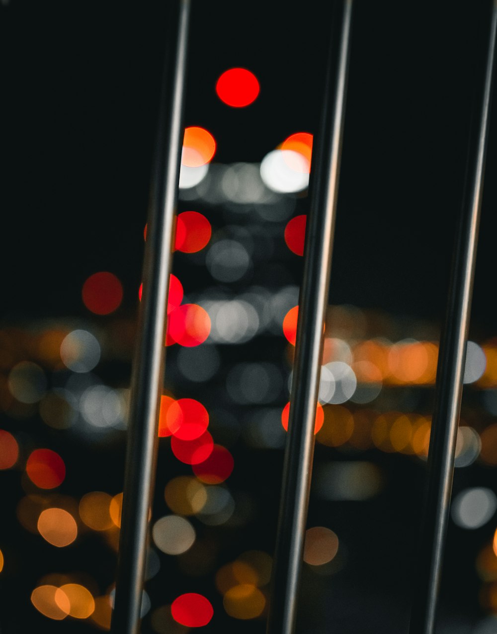 red and white bokeh lights