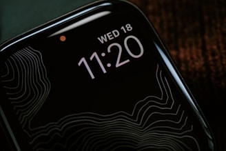 Close-up of a sleek digital timeline interface showing key life moments with subtle gray and black accents.