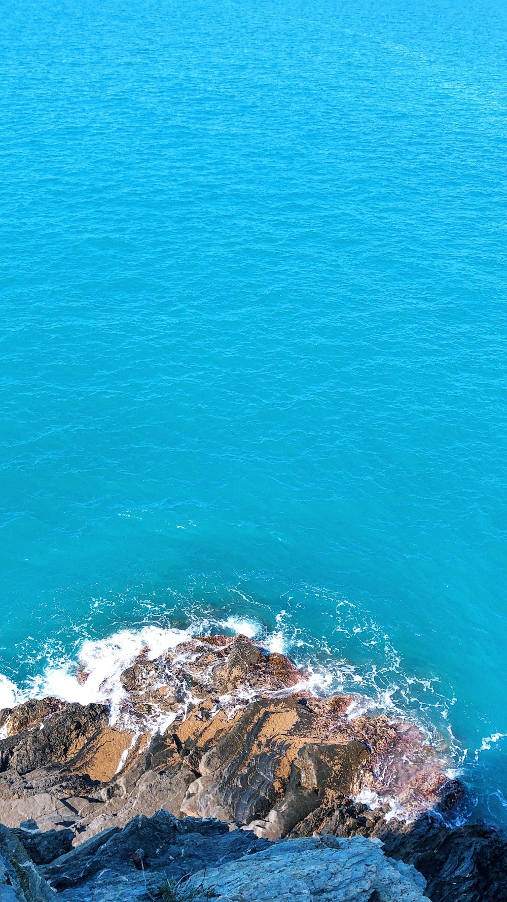 aerial view of ocean waves