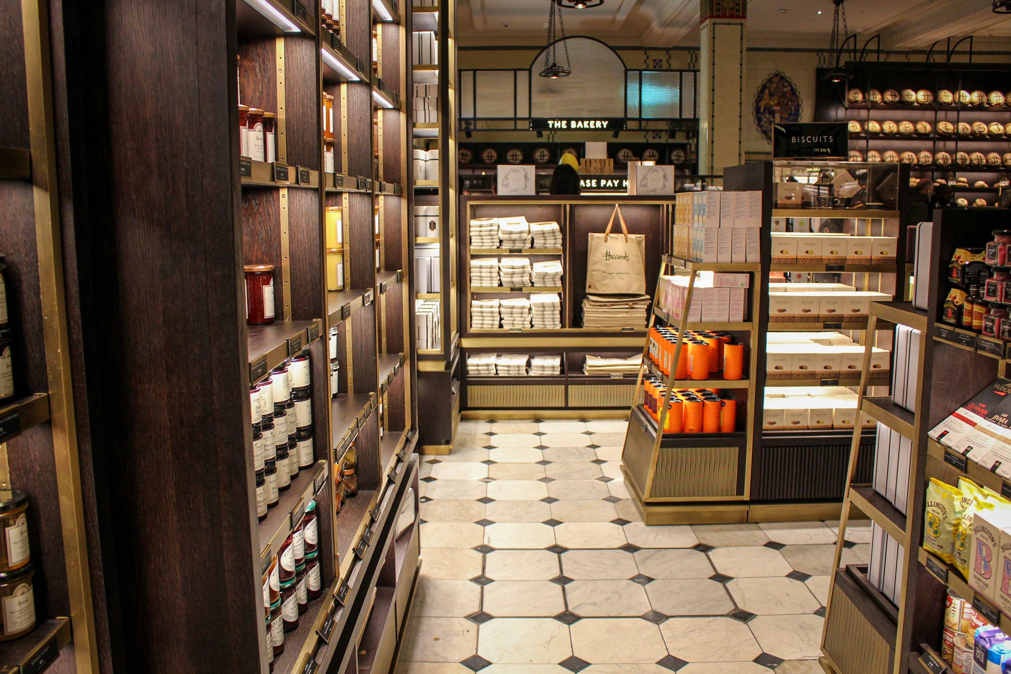 Colorful wall of spice jars at The Spice & Tea Exchange