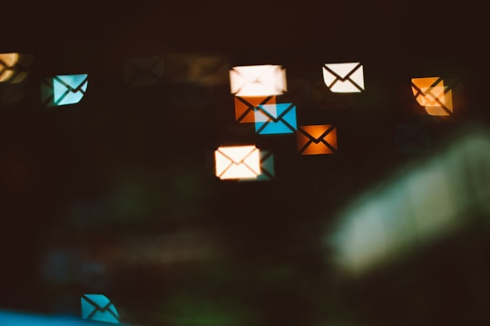 white and blue star illustration of e-mail