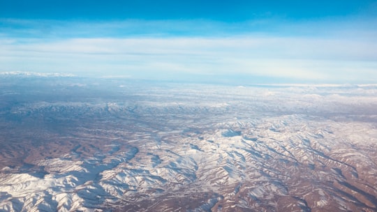 aerial view of mountains during daytime in Tabriz Iran
