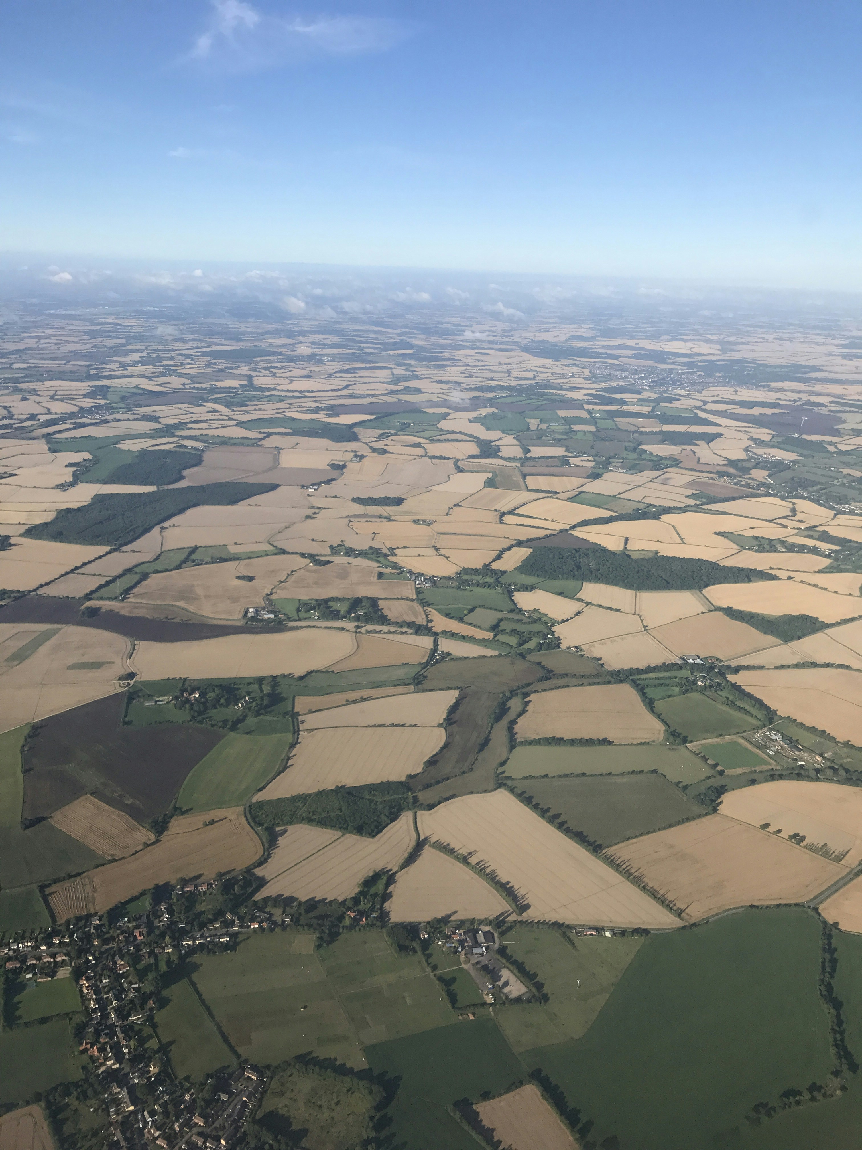 Aerial view of green and brown field during daytime photo Free