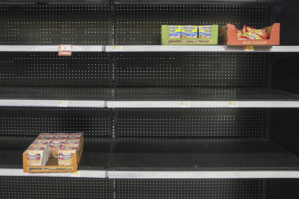 Empty grocery store shelves