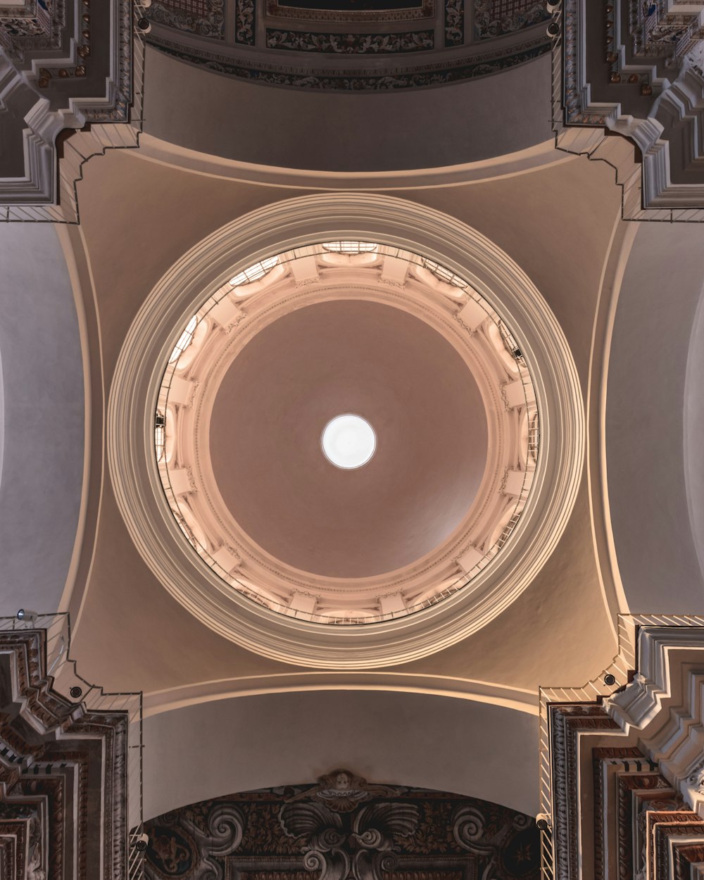 brown and white dome ceiling