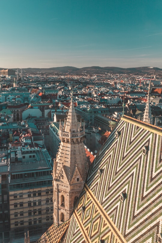 aerial view of city buildings during daytime in St. Stephen's Cathedral, Vienna Austria