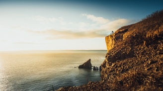 brown rock formation beside body of water during daytime