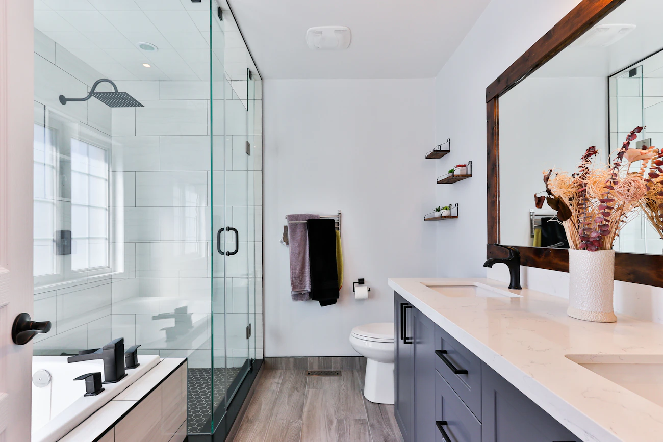 Clean residential bathroom after professional cleaning