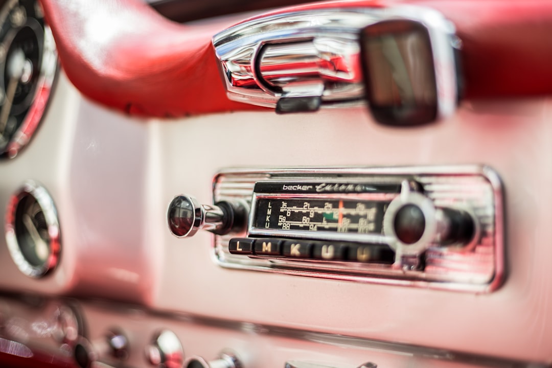 red and silver car engine