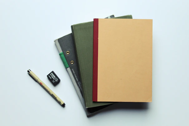 orange folder on black leather wallet
