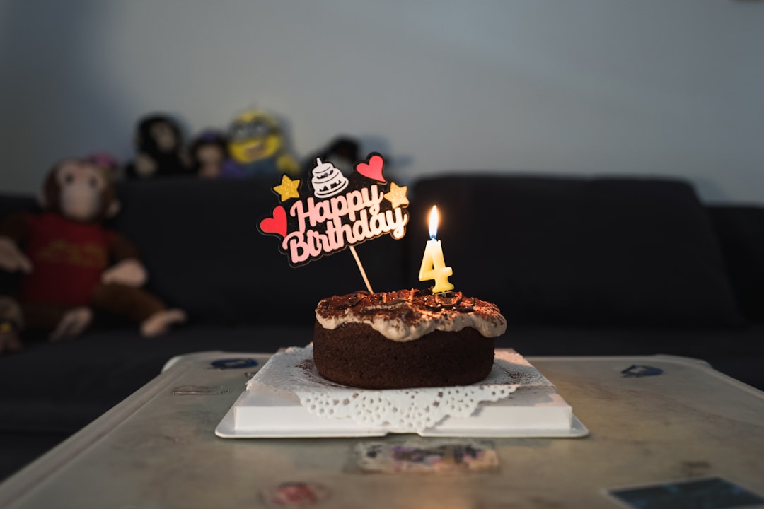 happy birthday cake with lighted candles