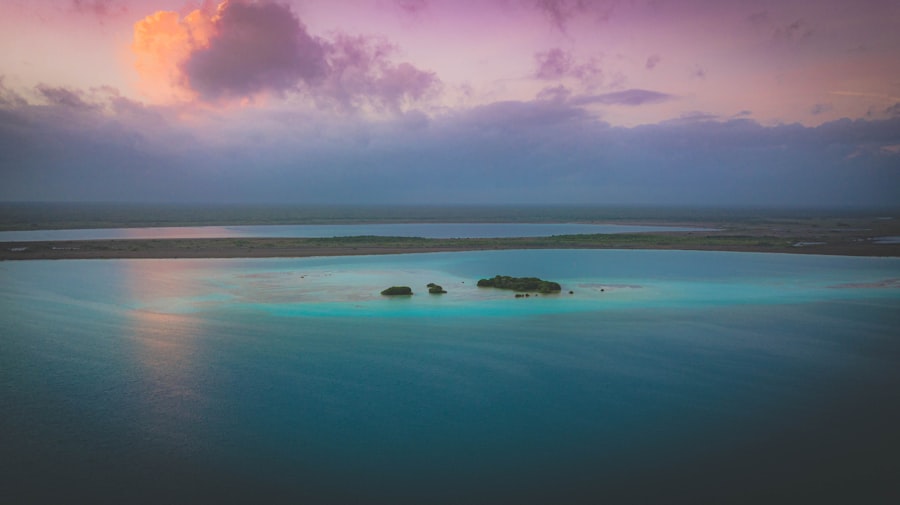 Bacalar lagoon turquoise water dock Mexico